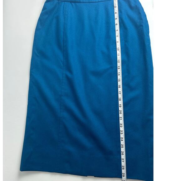 Vintage Pendleton Size 12 100% Wool Midi Length Straight Pencil Skirt Blue - Picture 7 of 10